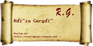 Róza Gergő névjegykártya